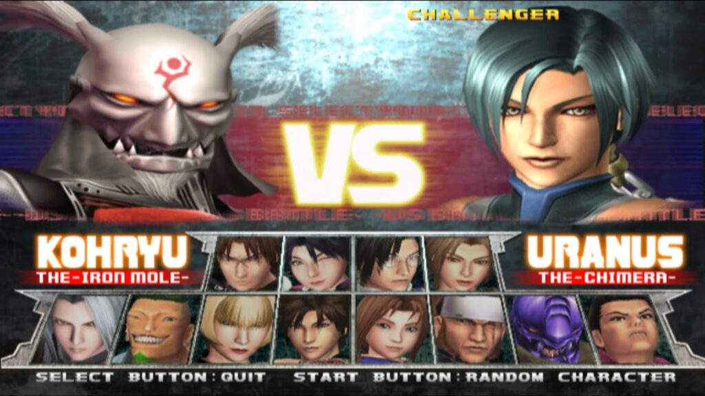 bloody roar 3 menu personnages