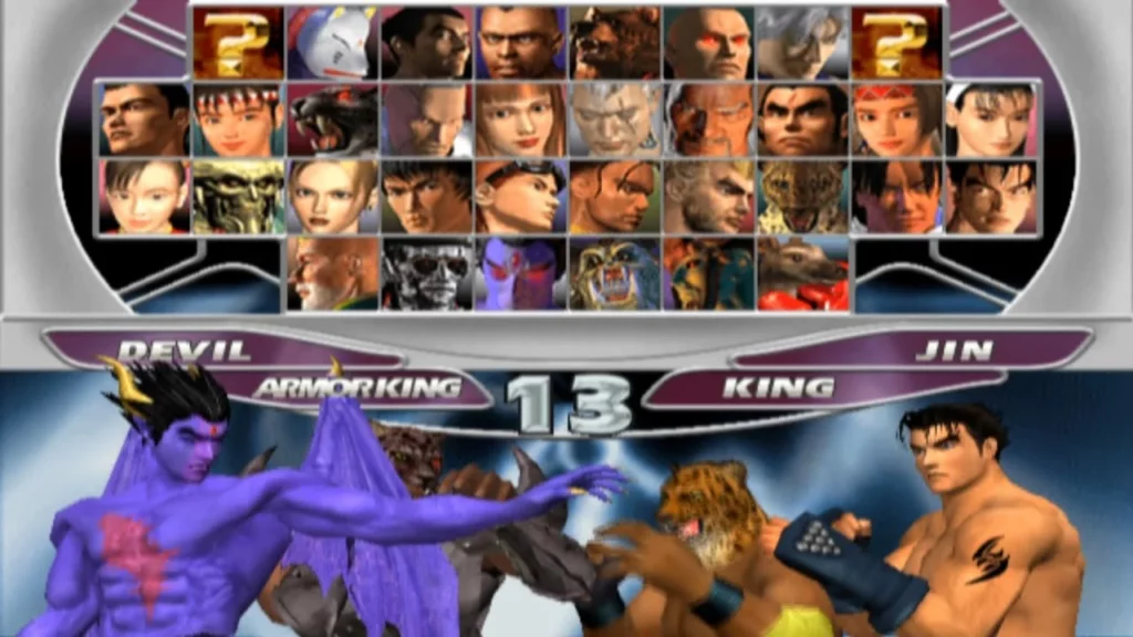 tekken tag 1 menu